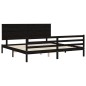 Giroletto con Testiera Nero 6FT Super King in Legno Massello Giroletto con Testiera Nero 6FT Super King in Legno Massello