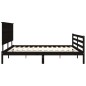 Giroletto con Testiera Nero 6FT Super King in Legno Massello Giroletto con Testiera Nero 6FT Super King in Legno Massello