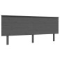 Giroletto con Testiera Grigio 200x200 cm in Legno Massello Giroletto con Testiera Grigio 200x200 cm in Legno Massello