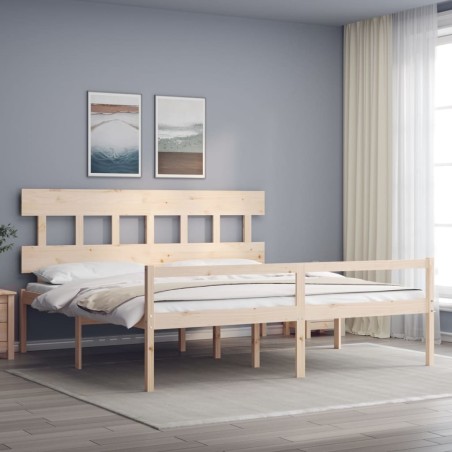 Giroletto con Testiera 200x200 cm in Legno Massello