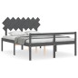 Giroletto con Testiera Grigio 5FT King in Legno Massello Giroletto con Testiera Grigio 5FT King in Legno Massello