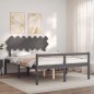 Giroletto con Testiera Grigio 5FT King in Legno Massello Giroletto con Testiera Grigio 5FT King in Legno Massello