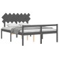 Giroletto con Testiera Grigio 5FT King in Legno Massello Giroletto con Testiera Grigio 5FT King in Legno Massello