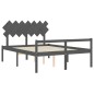 Giroletto con Testiera Grigio 5FT King in Legno Massello Giroletto con Testiera Grigio 5FT King in Legno Massello