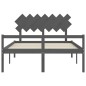 Giroletto con Testiera Grigio 5FT King in Legno Massello Giroletto con Testiera Grigio 5FT King in Legno Massello