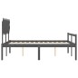 Giroletto con Testiera Grigio 5FT King in Legno Massello Giroletto con Testiera Grigio 5FT King in Legno Massello