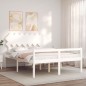 Giroletto con Testiera Bianco 140x200 cm in Legno Massello Giroletto con Testiera Bianco 140x200 cm in Legno Massello