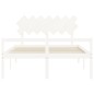 Giroletto con Testiera Bianco 140x200 cm in Legno Massello Giroletto con Testiera Bianco 140x200 cm in Legno Massello