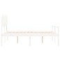 Giroletto con Testiera Bianco 140x200 cm in Legno Massello Giroletto con Testiera Bianco 140x200 cm in Legno Massello