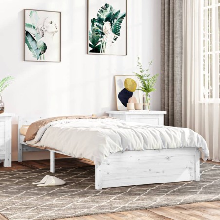 Giroletto Bianco in Legno Massello 90x190 cm 3FT Single