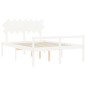 Giroletto con Testiera Bianco 140x190 cm in Legno Massello Giroletto con Testiera Bianco 140x190 cm in Legno Massello
