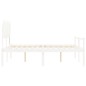 Giroletto con Testiera Bianco 140x190 cm in Legno Massello Giroletto con Testiera Bianco 140x190 cm in Legno Massello