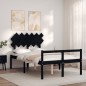 Giroletto con Testiera Nero 120x200 cm in Legno Massello