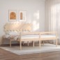 vidaXL Letto per Anziani con Testiera Bianco Super King Legno Massello vidaXL Letto per Anziani con Testiera Bianco Super King Legno Massello