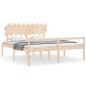 vidaXL Letto per Anziani con Testiera Bianco Super King Legno Massello vidaXL Letto per Anziani con Testiera Bianco Super King Legno Massello