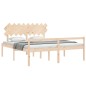 vidaXL Letto per Anziani con Testiera Bianco Super King Legno Massello vidaXL Letto per Anziani con Testiera Bianco Super King Legno Massello
