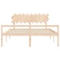 vidaXL Letto per Anziani con Testiera Bianco Super King Legno Massello vidaXL Letto per Anziani con Testiera Bianco Super King Legno Massello