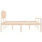 vidaXL Letto per Anziani con Testiera Bianco Super King Legno Massello vidaXL Letto per Anziani con Testiera Bianco Super King Legno Massello
