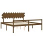 Giroletto con Testiera Miele 200x200 cm in Legno Massello Giroletto con Testiera Miele 200x200 cm in Legno Massello