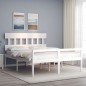 Giroletto con Testiera Bianco 5FT King in Legno Massello Giroletto con Testiera Bianco 5FT King in Legno Massello