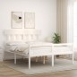 Giroletto con Testiera Bianco 5FT King in Legno Massello Giroletto con Testiera Bianco 5FT King in Legno Massello