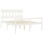 Giroletto con Testiera Bianco 5FT King in Legno Massello Giroletto con Testiera Bianco 5FT King in Legno Massello