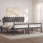 Giroletto con Testiera Grigio 200x200 cm in Legno Massello