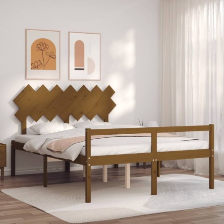 Giroletto con Testiera Miele 5FT King in Legno Massello