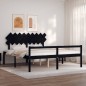 Giroletto con Testiera Nero 6FT Super King in Legno Massello Giroletto con Testiera Nero 6FT Super King in Legno Massello