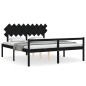 Giroletto con Testiera Nero 6FT Super King in Legno Massello Giroletto con Testiera Nero 6FT Super King in Legno Massello