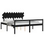 Giroletto con Testiera Nero 6FT Super King in Legno Massello Giroletto con Testiera Nero 6FT Super King in Legno Massello