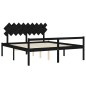 Giroletto con Testiera Nero 6FT Super King in Legno Massello Giroletto con Testiera Nero 6FT Super King in Legno Massello
