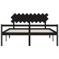 Giroletto con Testiera Nero 6FT Super King in Legno Massello Giroletto con Testiera Nero 6FT Super King in Legno Massello