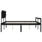 Giroletto con Testiera Nero 6FT Super King in Legno Massello Giroletto con Testiera Nero 6FT Super King in Legno Massello