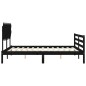 Giroletto con Testiera Nero 160x200 cm Legno Massello Giroletto con Testiera Nero 160x200 cm Legno Massello