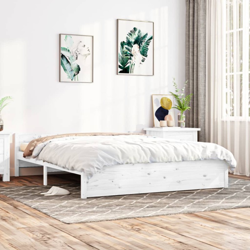 Giroletto Bianco in Legno Massello 180x200 cm 6FT Super King Giroletto Bianco in Legno Massello 180x200 cm 6FT Super King
