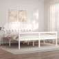 Giroletto con Testiera Bianco 200x200 cm in Legno Massello Giroletto con Testiera Bianco 200x200 cm in Legno Massello