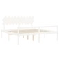 Giroletto con Testiera Bianco 200x200 cm in Legno Massello Giroletto con Testiera Bianco 200x200 cm in Legno Massello
