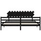 Giroletto con Testiera Nero 200x200 cm in Legno Massello Giroletto con Testiera Nero 200x200 cm in Legno Massello