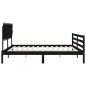 Giroletto con Testiera Nero 200x200 cm in Legno Massello Giroletto con Testiera Nero 200x200 cm in Legno Massello