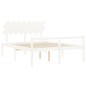 Giroletto con Testiera Bianco 160x200 cm Legno Massello Giroletto con Testiera Bianco 160x200 cm Legno Massello