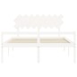 Giroletto con Testiera Bianco 160x200 cm Legno Massello Giroletto con Testiera Bianco 160x200 cm Legno Massello