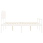 Giroletto con Testiera Bianco 160x200 cm Legno Massello Giroletto con Testiera Bianco 160x200 cm Legno Massello