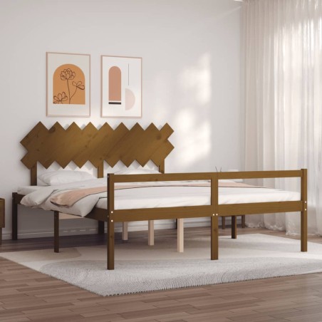 Giroletto con Testiera Miele 6FT Super King in Legno Massello