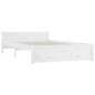 Giroletto Bianco in Legno Massello 135x190 cm 4FT6 Double Giroletto Bianco in Legno Massello 135x190 cm 4FT6 Double