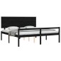 Giroletto con Testiera Nero 6FT Super King in Legno Massello Giroletto con Testiera Nero 6FT Super King in Legno Massello