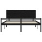 Giroletto con Testiera Nero 6FT Super King in Legno Massello Giroletto con Testiera Nero 6FT Super King in Legno Massello