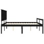 Giroletto con Testiera Nero 6FT Super King in Legno Massello Giroletto con Testiera Nero 6FT Super King in Legno Massello