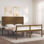 vidaXL Letto Anziani senza Materasso Marrone Ambra King Legno Massello vidaXL Letto Anziani senza Materasso Marrone Ambra King Legno Massello