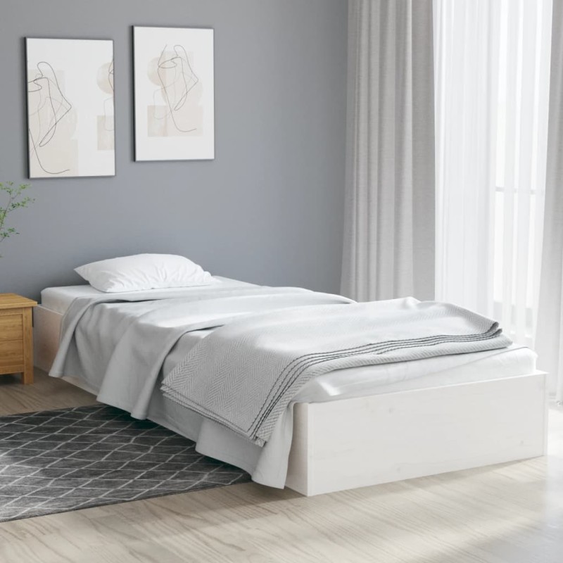 Giroletto Bianco in Legno Massello 75x190 cm 2FT6 Small Single Giroletto Bianco in Legno Massello 75x190 cm 2FT6 Small Single